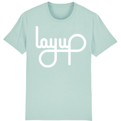 LAYUP T-Shirt Organic LOGO - caribbean turquoise/white