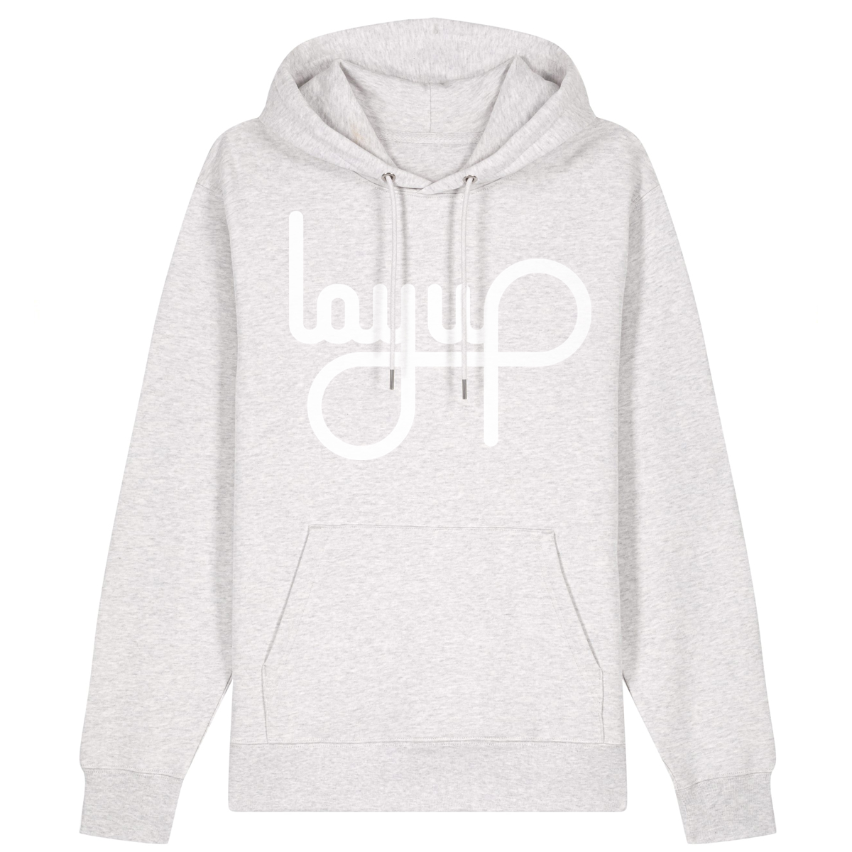 LAYUP Hoody Organic LOGO - light heather grey/white