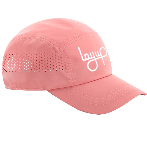 LAYUP 5Panel Running Cap Logo - rosa/white