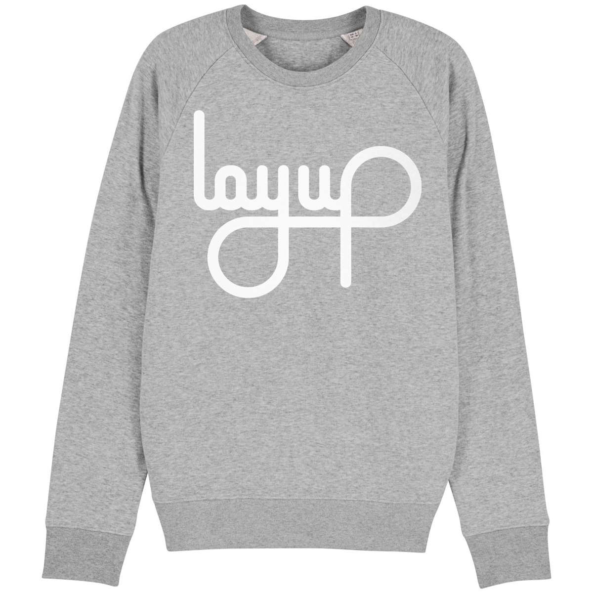 LAYUP Sweater Organic LOGO - heather grey/white