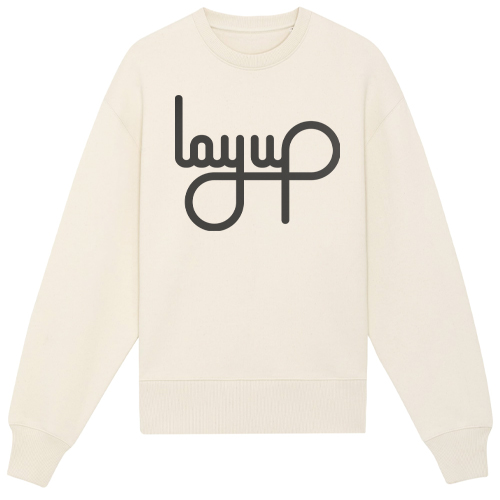 LAYUP Sweater Organic LOGO - raw natural/black