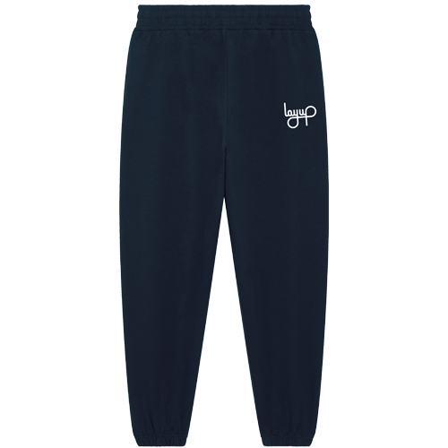 LAYUP Sweatpants Organic Embroidered Logo - navy