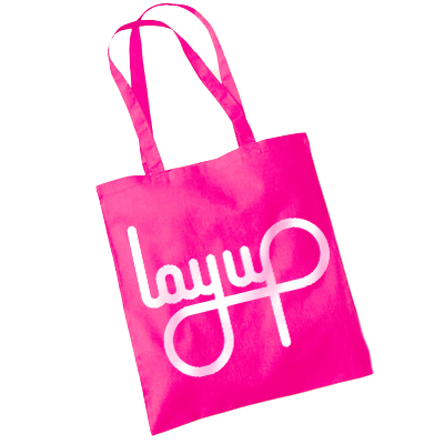 LAYUP Tote Bag LOGO fuchsia/white