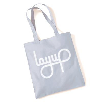 LAYUP Tote Bag LOGO light grey/white