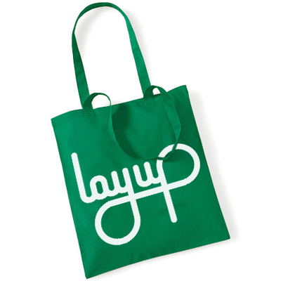 LAYUP Tote Bag LOGO kelly green/white