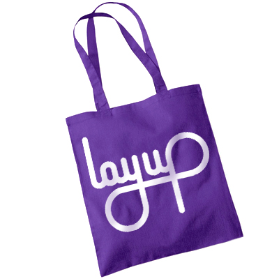 LAYUP Tote Bag LOGO purple/white