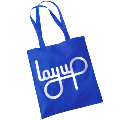 LAYUP Tote Bag LOGO royal blue/white