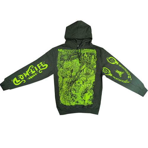 LOW LIFE CLOTHES Hoodie ANIMAIS - green