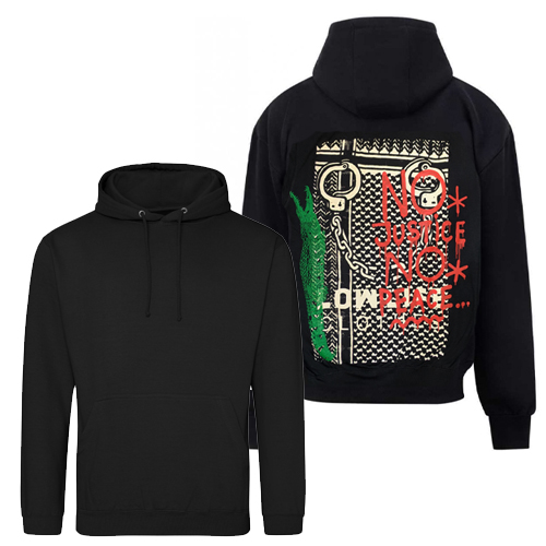 LOW LIFE CLOTHES Hoodie KUFIYA - NO JUSTICE - black