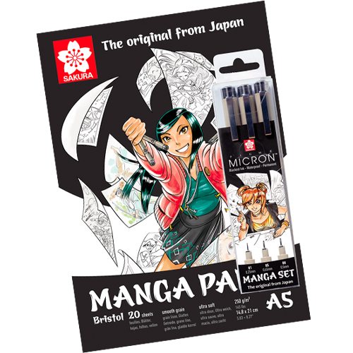 Sakura 3er Manga Set & A5 Manga Paper Pad