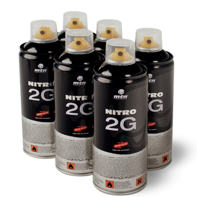 MTN NITRO 2G 400ml Spray Can 6-Pack black