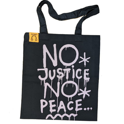 LOW LIFE CLOTHES Tote Bag No Justice No Peace - black