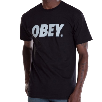 OBEY T-Shirt OBEY FONT LOGO black/grey