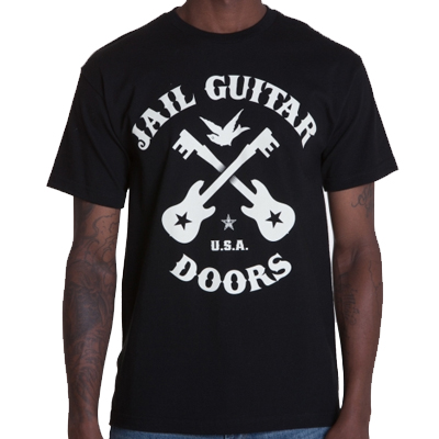 Obey Clothing Obey T Shirt Jail Guitar Doors Black T Shirts