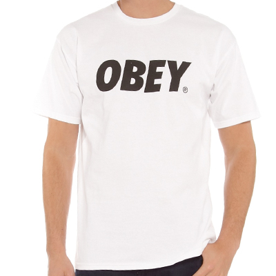 OBEY T-Shirt OBEY FONT LOGO white/black