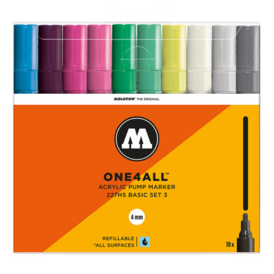 MOLOTOW ONE4ALL Acrylic Marker 227HS 4mm 10er Set Basic 3