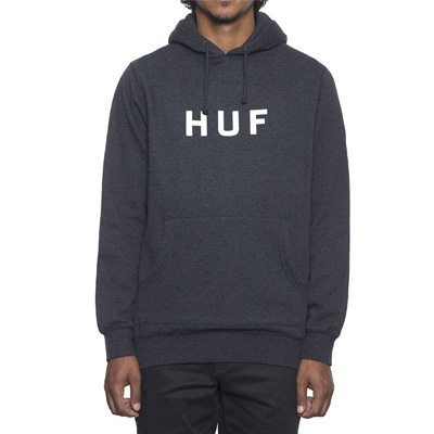 HUF Hoody ORIGINAL LOGO heather charcoal/white