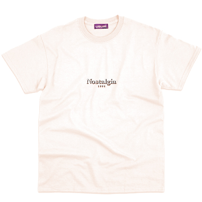 USUAL T-Shirt NOSTALGIA OUTLINE sand white