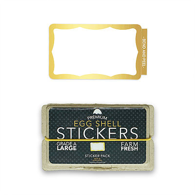 EGG SHELL Sticker Pack WAVY BORDER gold (50 pcs)