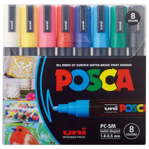 Uni POSCA - UNI POSCA PC-5M Marker 8er Set Basic Graffiti