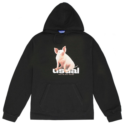 USUAL Hoody PIGGY black
