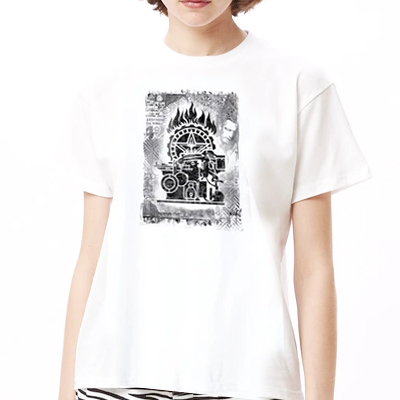 OBEY Girl Shirt PRESS ETCHING white