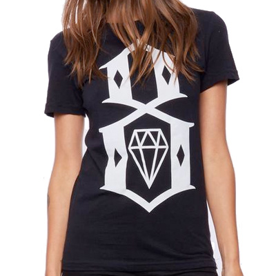 REBEL8 Girl Shirt 8-LOGO black/white