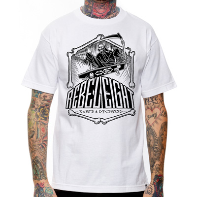 REBEL8 T-Shirt SKATE AND DECEASED white