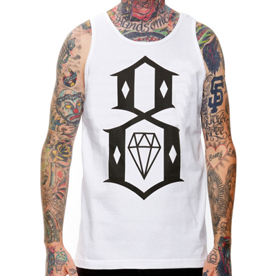 REBEL8 Tank Top LOGO 8 white