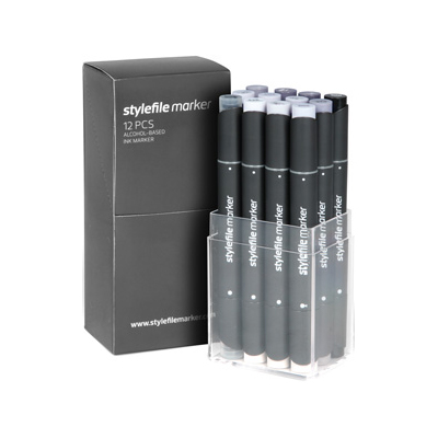 STYLEFILE Marker Set of 12 Cool Grey