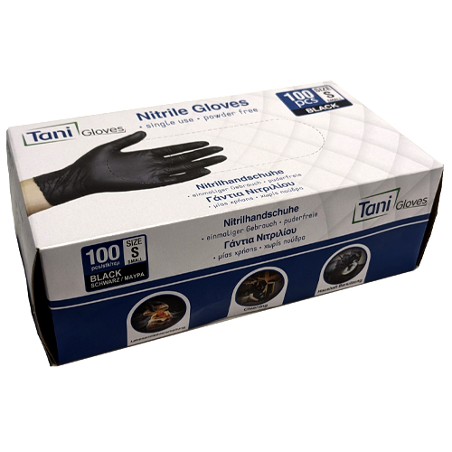 TANI Nitrile Protection Gloves - black - 100er Pack