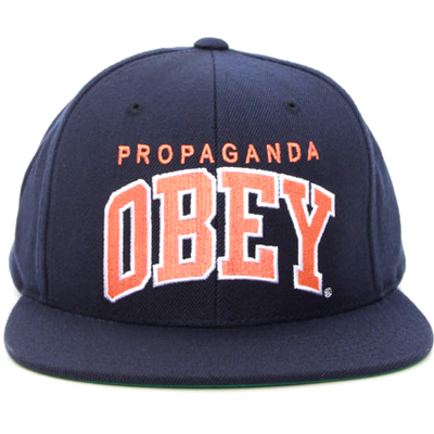 OBEY Snap Back Cap THROW BACK navy/orange