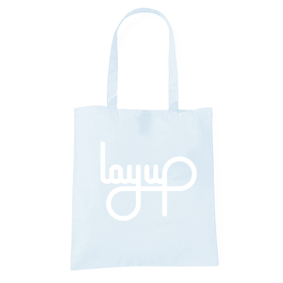 LAYUP Tote Bag LOGO blue pastel