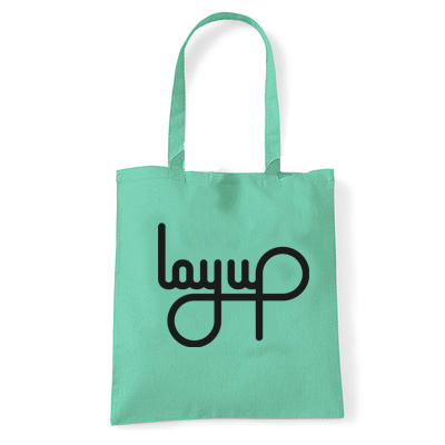 LAYUP Tote Bag LOGO mint/black