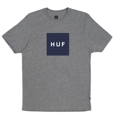 HUF T-Shirt TRIANGLE BOX LOGO heather grey