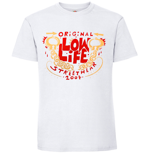 LOW LIFE CLOTHES T-Shirt Original - white/red/gold