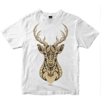 DEPHECT T-Shirt STAG white