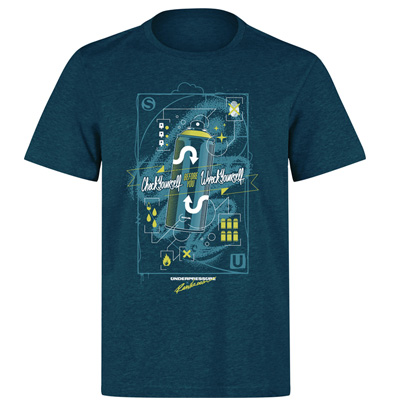 UNDERPRESSURE T-Shirt CHECK YOURSELF heather turquoise