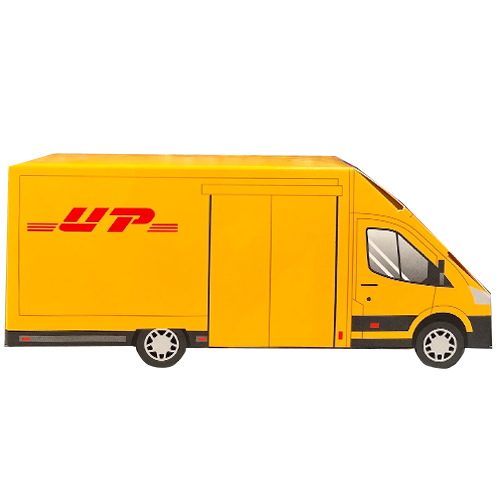 UNDERPRESSURE Folded Cardboard UP Delivery Truck Yellow