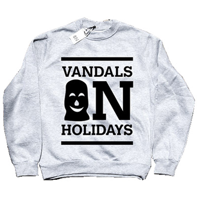 VANDALS ON HOLIDAYS Sweater LOGO - heather grey