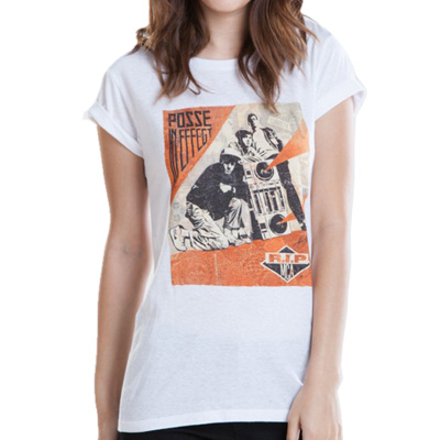 OBEY Girl Shirt RIP MCA natural white