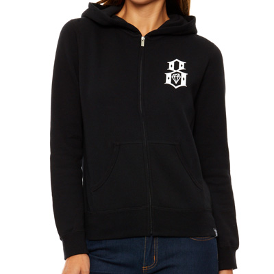 REBEL8 Girl Hooded Zipper LOGO black