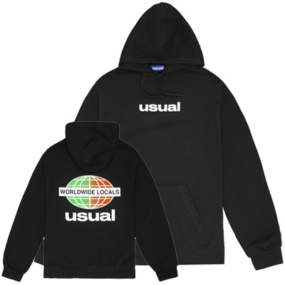 USUAL Hoody WORLDWIDE LOCALS black/green/orange