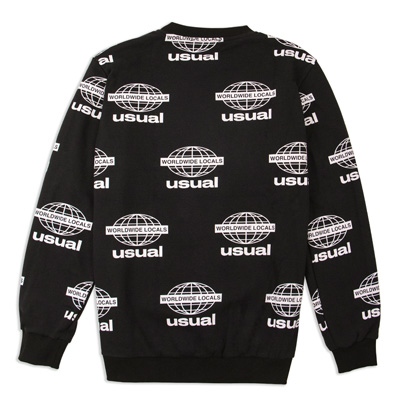 USUAL Sweater WORLDWIDE LOCALS ALLOVER black/white